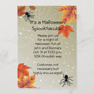 Halloween-inbjudan med spindelnät inbjudningar