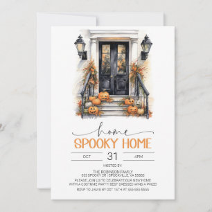 Halloween-inbjudan om uppvärmning av hus, New Home Inbjudningar