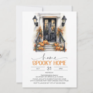 Halloween-inbjudan om uppvärmning av hus, New Home Inbjudningar