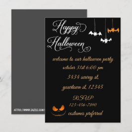 Halloween-inbjudan skriv din text inbjudningar