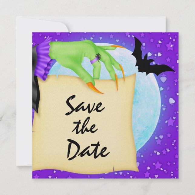 Halloween-inbjudan Spara Datumet (Framsida)