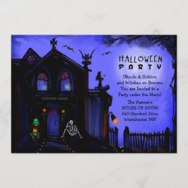 Halloween inbjudan - spökad hushalloween fest