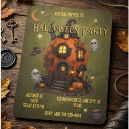 Halloween-inbjudan Spökhus inbjudan