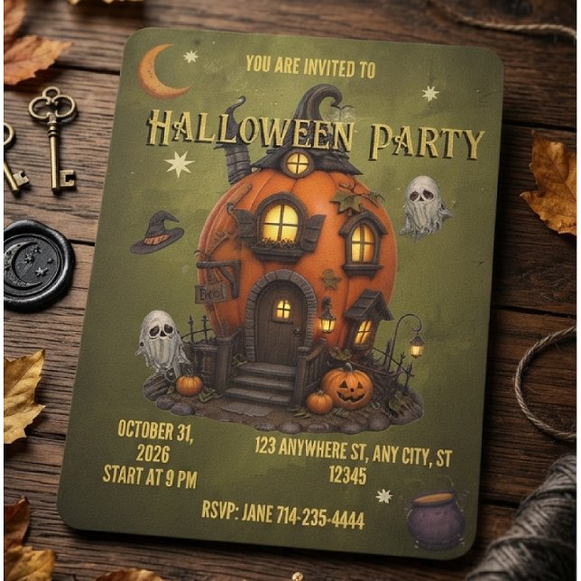 Halloween-inbjudan Spökhus inbjudan (Skapare uppladdad)