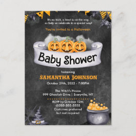 Halloween-inbjudan till babyvisningsprogram inbjudan vykort