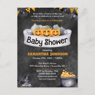 Halloween-inbjudan till babyvisningsprogram inbjudan vykort