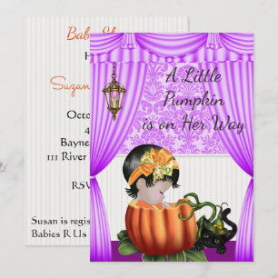 Halloween-inbjudan till babyvisningsprogram inbjudningar