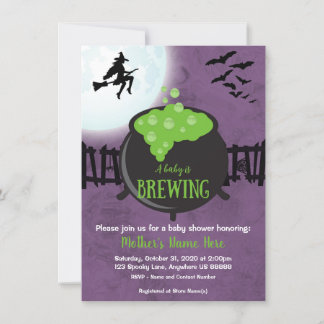 Halloween-inbjudan till babyvisningsprogram inbjudningar