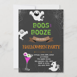 Halloween-inbjudan till Boos and Booze-fest Inbjudningar