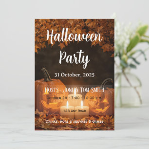 Halloween-inbjudan till familjens pumpa-carving-fe inbjudningar
