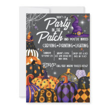 Halloween-inbjudan till fest i lappen