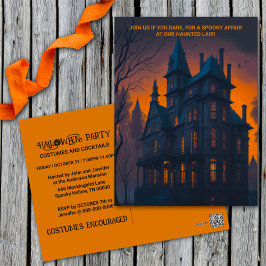 Halloween-inbjudan till hemligt mansionsparti helg vykort