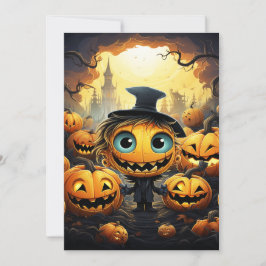 Halloween-inbjudan till Lycklig Pumpkins Inbjudningar