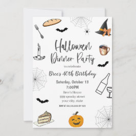 Halloween-inbjudan till middagsfest inbjudningar