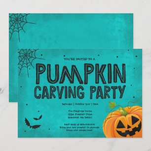 Halloween-inbjudan till pumpa carving-fest inbjudningar