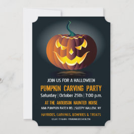 Halloween-inbjudan till pumpa-snidar-fest inbjudningar