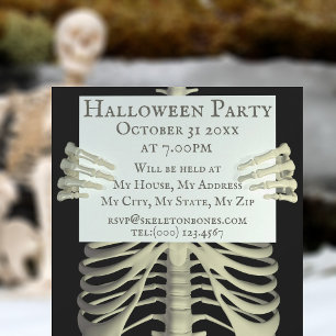 Halloween-inbjudan till Skeleton-partiet Inbjudningar