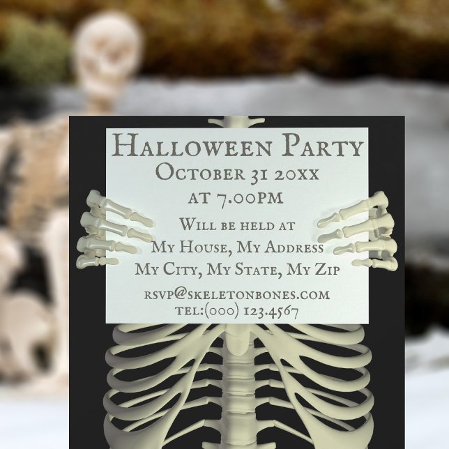 Halloween-inbjudan till Skeleton-partiet Inbjudningar (Spooky skeleton invitations for all sorts of spooky occasions)