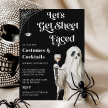 Halloween-inbjudan till spöktema cocktailparty