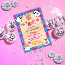 Halloween-inbjudan till taloky Groovy-partiet