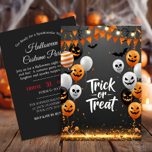 Halloween-inbjudan till trick or treat-fest inbjudningar