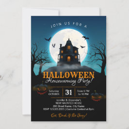 Halloween-inbjudan till uppvärmningspartiet inbjudningar