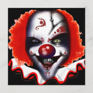 halloween inbjuden läskiga clown membran inbjudningar