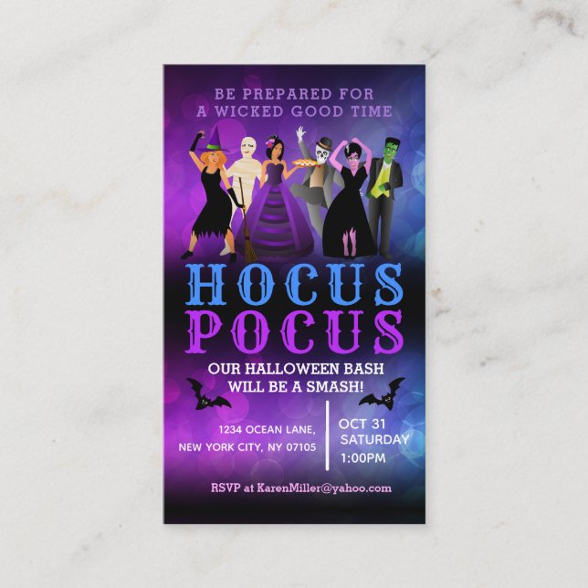 Halloween-inbjudningar Affärskort Visitkort (Framsida)