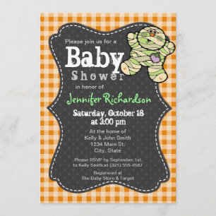 Halloween-inbjudningar till Neutralten Baby Shower Inbjudningar