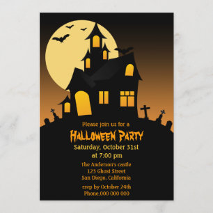 Halloween-inbjudningar till spökhusfest inbjudningar