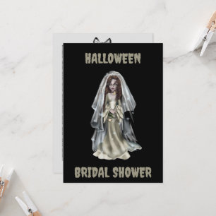 Halloween Inbjudningskort för möhippan Spooky Brid