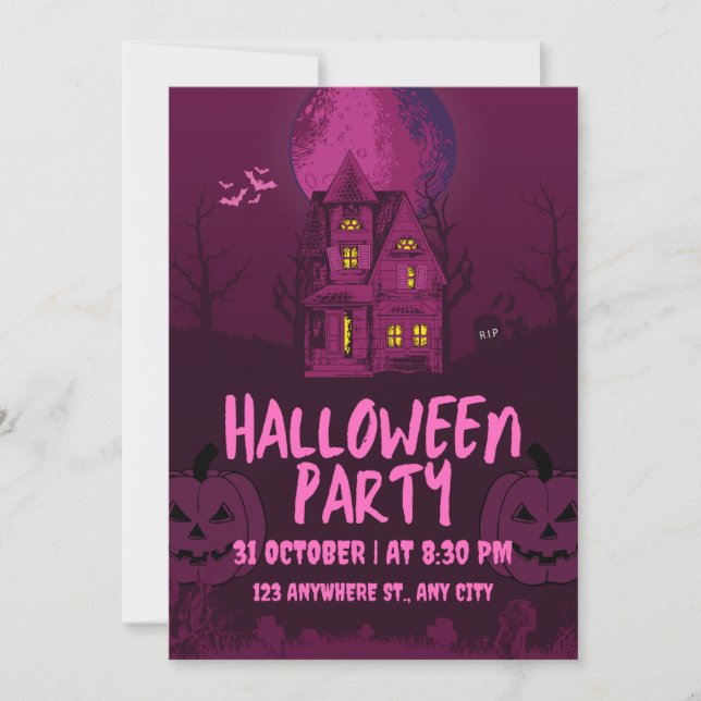 Halloween-inbjudningskort! Inbjudningar (Framsida)