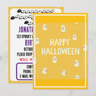 Halloween-inbjudningskort med söt Spöken! Inbjudningar