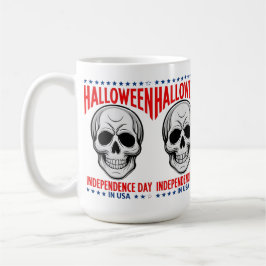 Halloween Independence day med Skull Kaffemugg