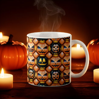 Halloween Inflated Puff Pumpkin Ansikte Design Magisk Mugg