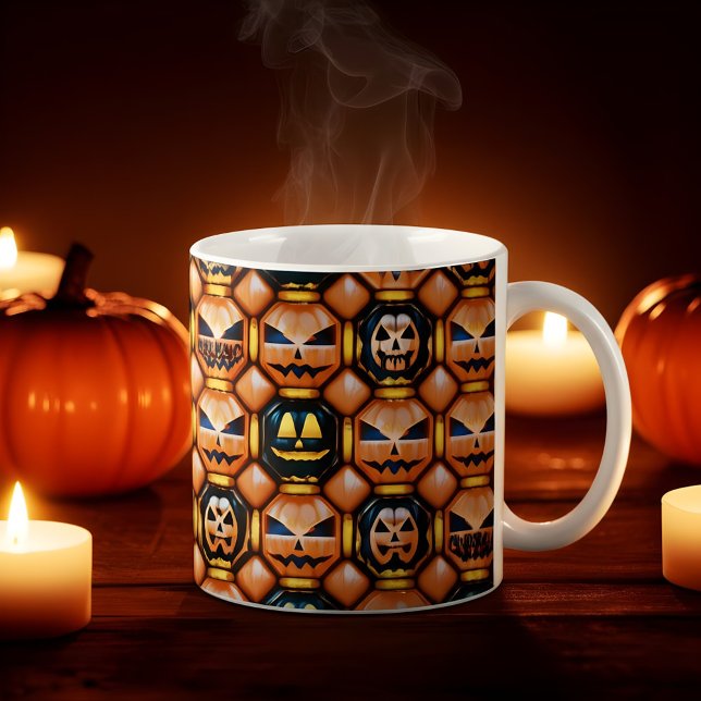 Halloween Inflated Puff Pumpkin Ansikte Design Magisk Mugg (Skapare uppladdad)