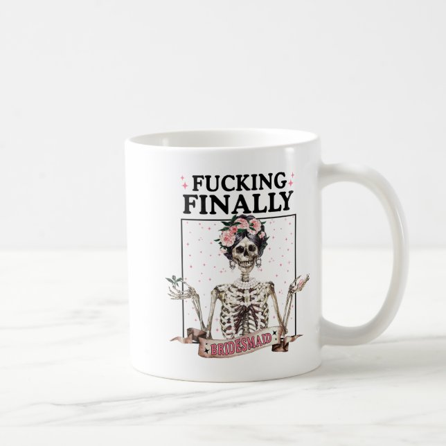 Halloween Ing Äntligen Brudtjänst Skelett Bachelor Kaffemugg (Höger)