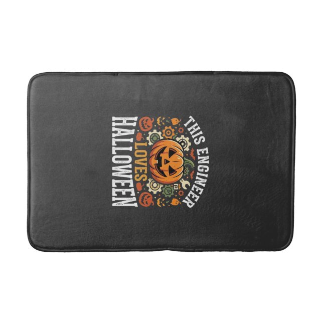 Halloween Ingenjör Pumpa Vektor Badrumsmatta (Framsidan)
