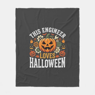 Halloween Ingenjör Pumpa Vektor Fleecefilt
