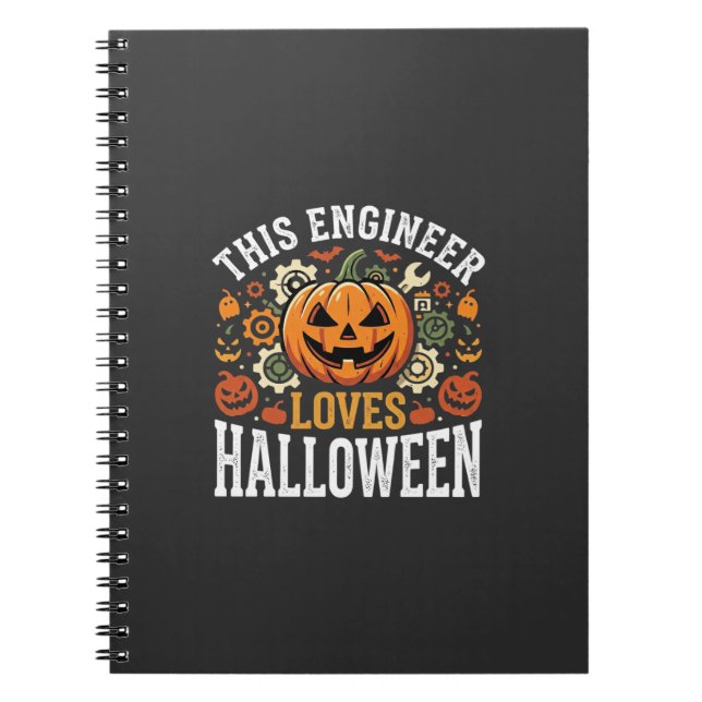 Halloween Ingenjörspumpa Vektor Anteckningsbok (Framsidan)