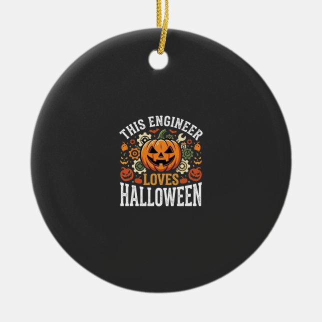 Halloween Ingenjörspumpa Vektor Julgransprydnad Keramik (Framsidan)