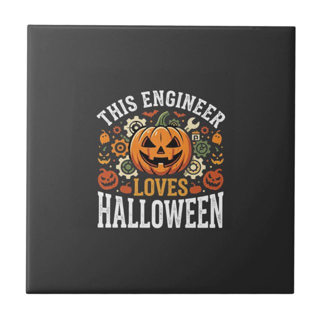 Halloween Ingenjörspumpa Vektor Kakelplatta (Framsidan)