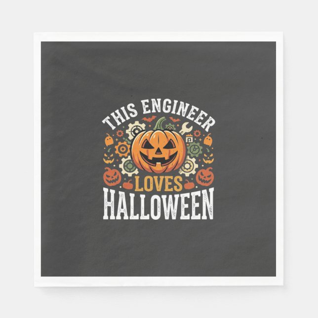 Halloween Ingenjörspumpa Vektor Pappersservett (Framsidan)