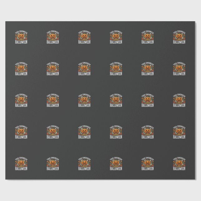 Halloween Ingenjörspumpa Vektor Presentpapper (Platt)