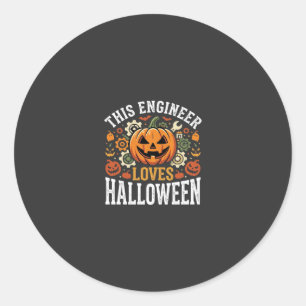Halloween Ingenjörspumpa Vektor Runt Klistermärke