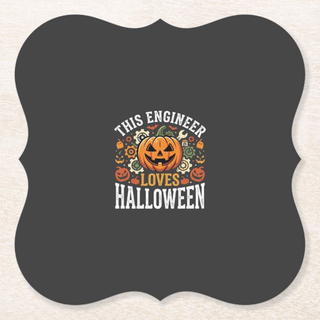 Halloween Ingenjörspumpa Vektor Underlägg Papper (Framsida)