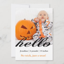 Halloween, inget trick bara för att behandla baby- meddelande
