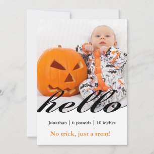 Halloween, inget trick bara för att behandla baby- meddelande