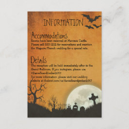 Halloween-inkapslingskort för bröllop i orange tilläggskort