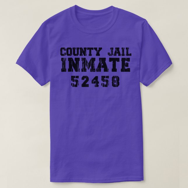 Halloween Inmate Prison Men Women Suit Lazy Costum T Shirt (Design framsida)